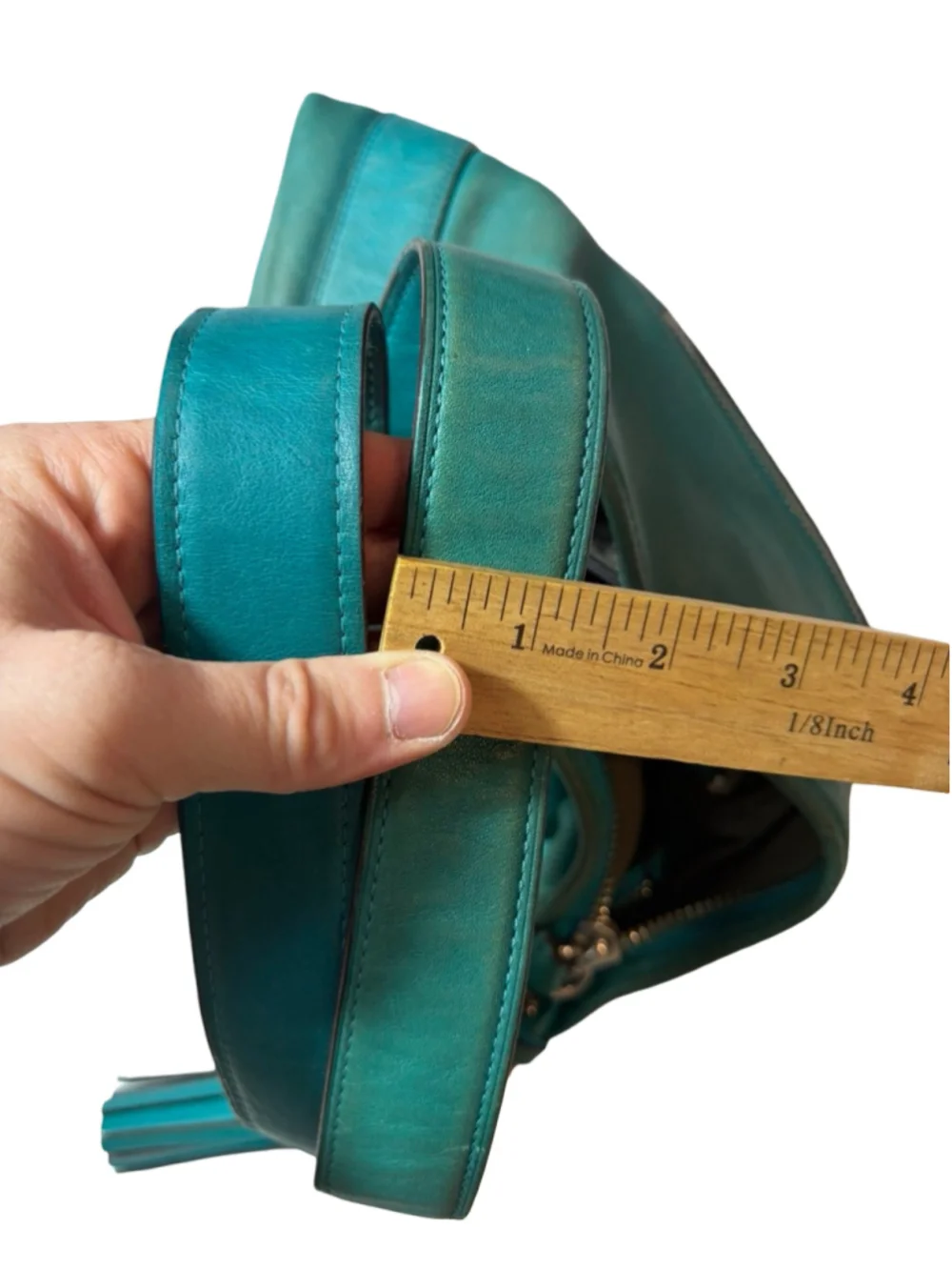 Coach Legacy Duffle Teal Leather Tassel Hobo Crossbody Bag 19889